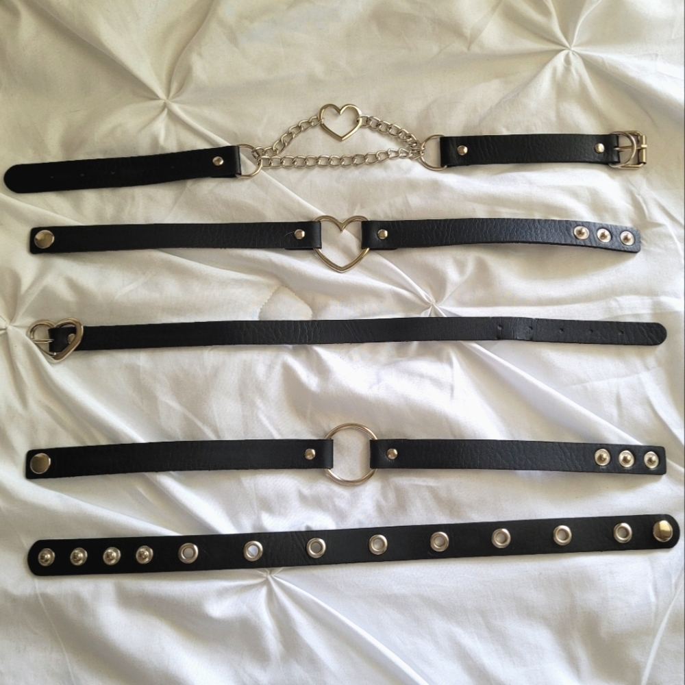 NWOT Lot of 5 Goth Chokers
